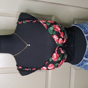 French affair red lace trim corset push-up bra size 36C